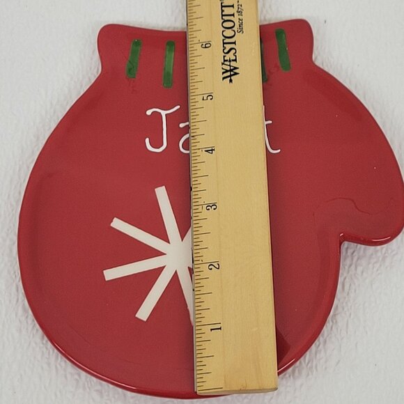 Personalized DII Ceramic Mitten Plate 6 1/2" x 6" - Name Janet - Picture 4 of 4